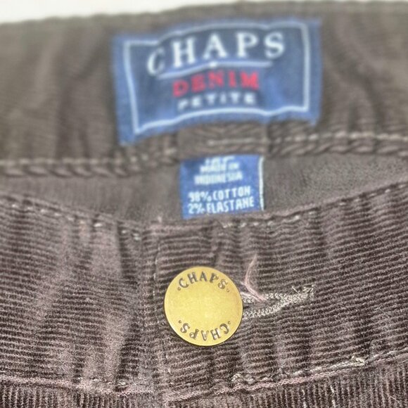 Chaps Denim Petite Corduroy Pants, Dark Brown in size 12P - Picture 12 of 12